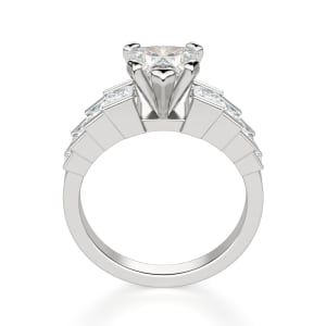 Cinderella Staircase Heart Cut Engagement Ring, Hover, 14K White Gold, Platinum,