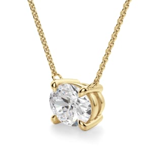East-West Oval Cut Necklace, Hover, 14K Yellow Gold, 