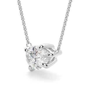 East-West Pear Cut Necklace, Hover, 14K White Gold, 