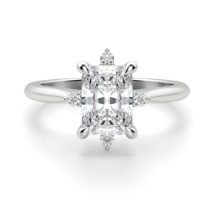 Compass Classic Radiant Cut Engagement Ring, Default, 14K White Gold,