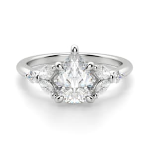 Haven Pear Cut Engagement Ring, Default, 14K White Gold,
