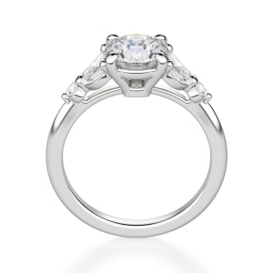 Haven Round Cut Engagement Ring, Hover, 14K White Gold,