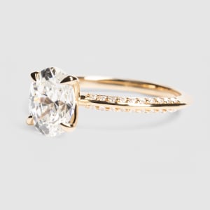 Irene Engagement Ring With 1.86 Oval Center, Ring Size 7.75, 14K Yellow Gold, Hover,