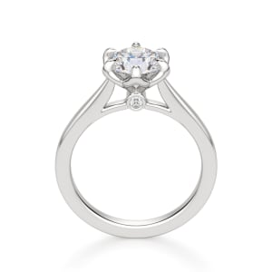 Peek-A-Boo Solitaire Round Cut Engagement Ring, Hover, 14K White Gold, Platinum