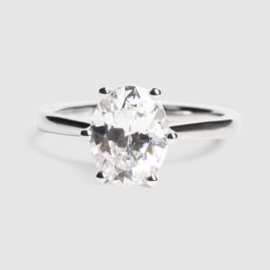 Reign Engagement Ring With 1.86 Oval Center, Ring Size 5.5, 14K White Gold, Default,