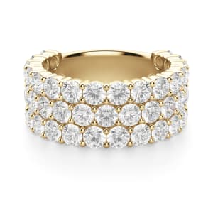 Round Cut Bold Pave Semi-Eternity Band (4 tcw), Default, 14K Yellow Gold,\r
