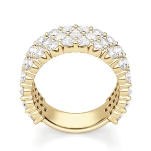 Round Cut Bold Pave Semi-Eternity Band (4 tcw), Hover, 14K Yellow Gold,\r
