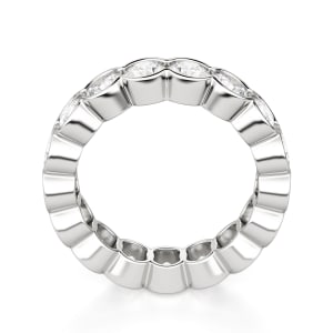 Round Cut Half Bezel Eternity Band (3 1/2 tcw), Hover, 14K White Gold,\r
