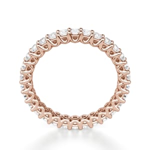 Round Cut Scallop Set Eternity Band (1 tcw), Hover, 14K Rose Gold,\r
