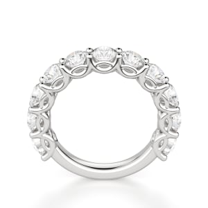 Round Cut Scallop Set Semi-Eternity Band (2 3/4 tcw), Hover, 14K White Gold,\r
