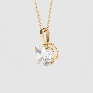 Single Bail Pendant With 1.03 Round Center, 14K Yellow Gold, Hover,