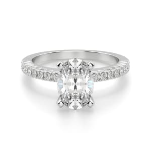 Angelix Oval Cut Engagement Ring, 14K White Gold, Default, 