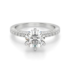 Angelix Round Cut Engagement Ring, 14K White Gold, Default, Platinum
