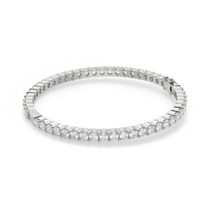 Arctica Round Cut Bangle Bracelet, Default, 14K White Gold, 