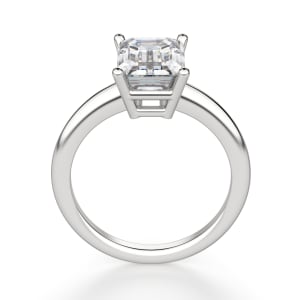 Basket Set Classic Emerald cut Engagement Ring, Hover, 14K White Gold, Platinum,