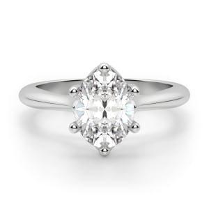 Bali Classic Oval Cut Engagement Ring, 14K White Gold, Default, Platinum,