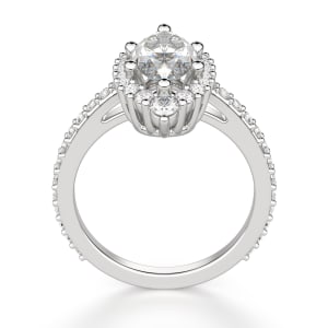 Barcelona Marquise cut Engagement Ring, 14K White Gold, Hover, 