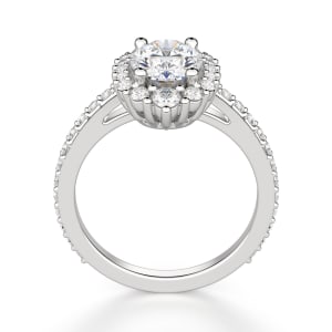 Barcelona Oval cut Engagement Ring, 14K White Gold, Hover, 