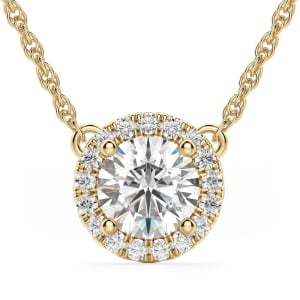 Berlin Halo Necklace, Default, 14K Yellow Gold, 