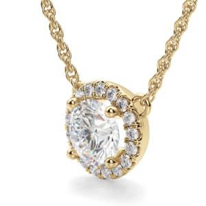 Berlin Halo Necklace, 14K Yellow Gold, Hover, 