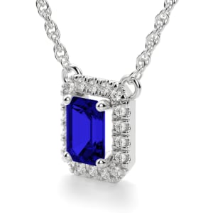 Bristol Sapphire Necklace, 14K White Gold, Hover, 