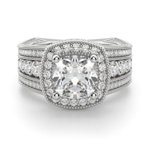 Chelsa Cushion Cut Engagement Ring, Default, 14K White Gold, 