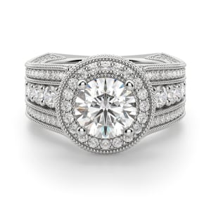 Chelsa Round Cut Engagement Ring, Default, 14K White Gold, 