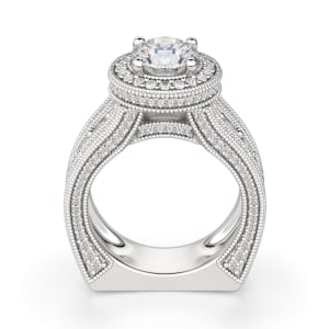 Chelsa Round Cut Engagement Ring, Hover, 14K White Gold, 