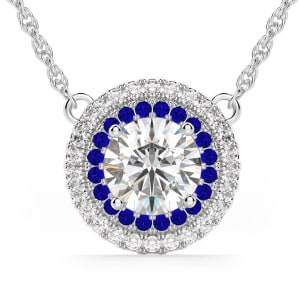 Dubai Sapphire Necklace, Default, 14K White Gold, 