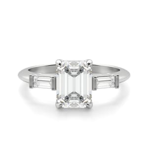 Endless Days Emerald Cut Engagement Ring, Default, 14K White Gold, 