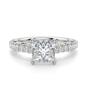 Fleur Princess Cut Engagement Ring, Default, 14K White Gold, 