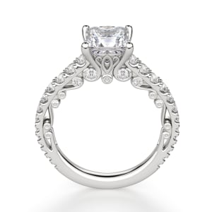 Fleur Princess Cut Engagement Ring, Hover, 14K White Gold, 