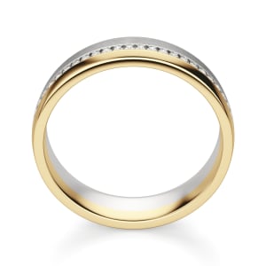 Forest Wedding Band, Hover, 14K White/Yellow Gold, 