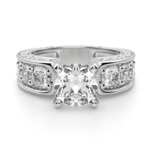 Hypnotique Cushion Cut Engagement Ring, Default, 14K White Gold, 