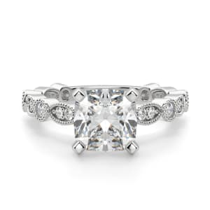 Infinite Love Cushion Cut Engagement Ring, Default, 14K White Gold, Platinum