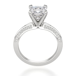Irene Cushion Cut Engagement Ring, Hover, 14K White Gold, Platinum