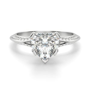 Irene Heart Cut Engagement Ring, Default, 14K White Gold, Platinum
