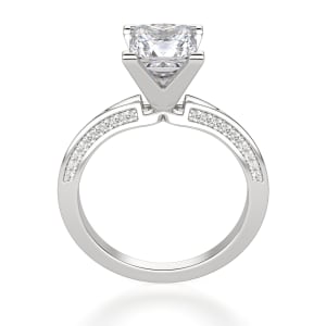 Irene Princess Cut Engagement Ring, Hover, 14K White Gold, Platinum