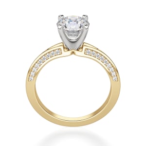 Irene Round Cut Engagement Ring, Hover, 14K Yellow Gold, 