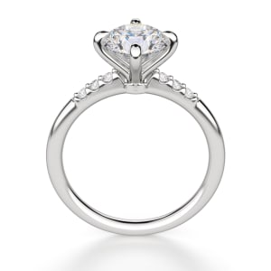 Kite Set Accented Round Cut Engagement Ring, Hover, 14K White Gold, 