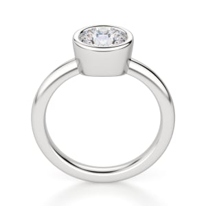 Marseille Round Cut Engagement Ring, Hover, 14K White Gold, 