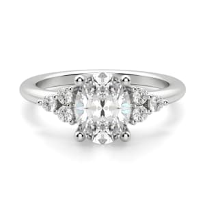 Muse Oval Cut Engagement Ring, Default, 14K White Gold, 