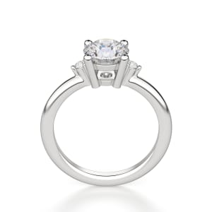 Muse Round Cut Engagement Ring, Hover, 14K White Gold, 