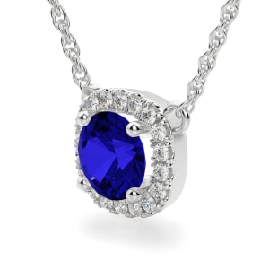 Naples Sapphire Necklace, 14K White Gold, Hover, 