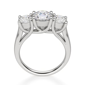 Open Arms Round Cut Engagement Ring, Hover, 14K White Gold