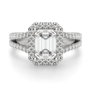 Palm Springs Emerald Cut Engagement Ring, Default, 14K White Gold, Platinum, 