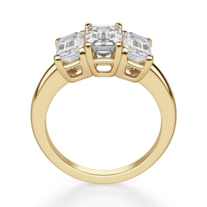 Rhapsody Emerald Cut Engagement Ring, Hover, 14K Yellow Gold, 