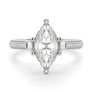 Seine Marquise Cut Engagement Ring, Default, 14K White Gold, 