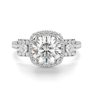 Tabitha Round Cut Engagement Ring, Default, 14K White Gold, 