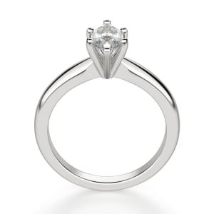 Tapered Classic Marquise Cut Solitaire Engagement Ring, Hover, 14K White Gold, Platinum,